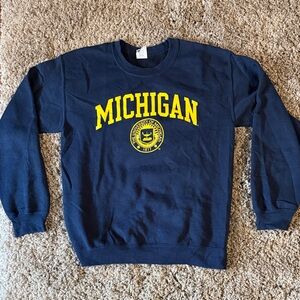 Gildan Michigan Navy Crewneck Sweater
